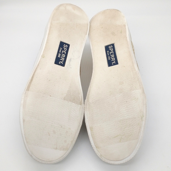 Sperry Seacoast Python Print Sneakers Gold 9 - Picture 6 of 6